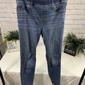 Medium Dark Wash Skinny Jeans Red Back Tab Stretch Denim M